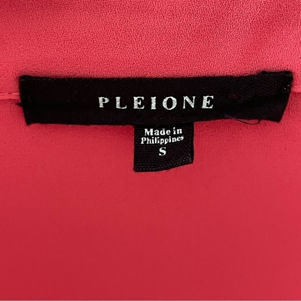 Pleione Blouse Pink Collar Pocket Elegant Polo Women’s Size Small - Picture 6 of 6